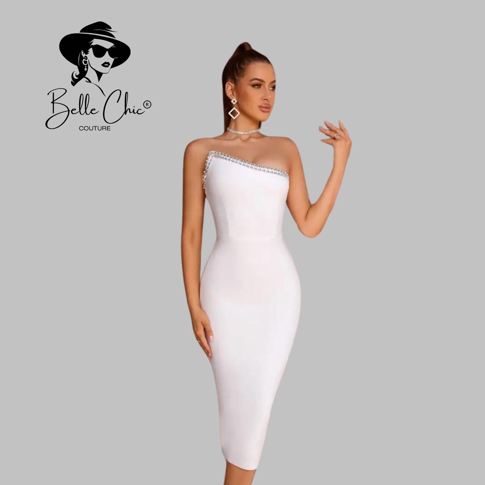 One Shoulder Bodycon Bandage Dress Sleeveless